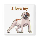I Love My American Bulldog Fridge Magnets