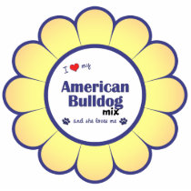 I Love My American Bulldog Mix (Female Dog) Photo Sculptures