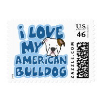 I Love My American Bulldog Stamps