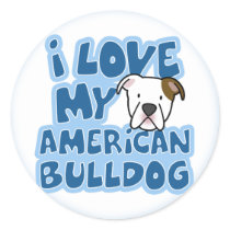 I Love My American Bulldog Stickers