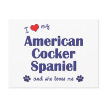 I Love My American Cocker Spaniel (Female Dog) postcards