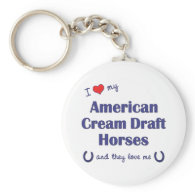 I Love My American Cream Drafts (Multiple Horses) Key Chains