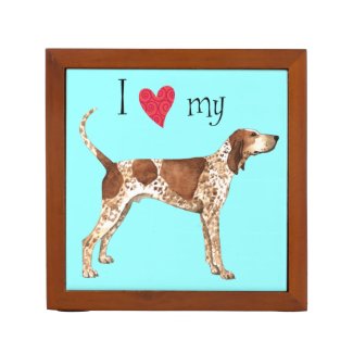 I Love my American English Coonhound Desk Organizer