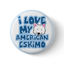 I Love My American Eskimo Button by MenagerieMayhem I Love My American Eskimo Button