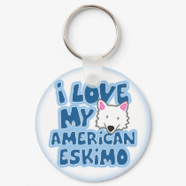 I Love My American Eskimo Keychain
