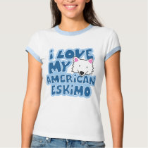 I Love My American Eskimo Ladies Ringer T-Shirt