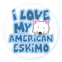 I Love My American Eskimo Stickers by MenagerieMayhem I Love My American Eskimo Stickers