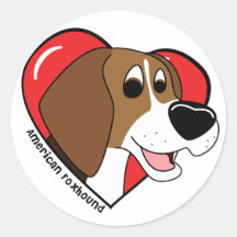 I Love my American Foxhound Stickers