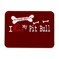 I Love My American Pit Bull Terrier Dog Flexible Magnets