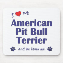 I Love My American Pit Bull Terrier (Male Dog) Mouse Mats