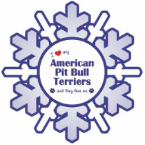 I Love My American Pit Bull Terriers Ornament photo sculptures