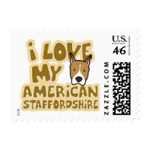I Love My American Staffordshire Stamps