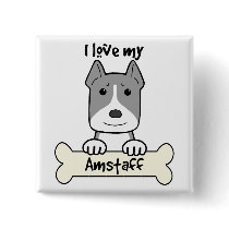 I Love My Amstaff Pins