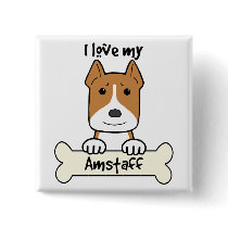 I Love My Amstaff Pins
