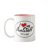 I Love My AmStaff (It's a Dog) Mug