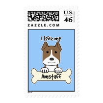 I Love My Amstaff Stamps