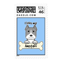 I Love My Amstaff Stamps