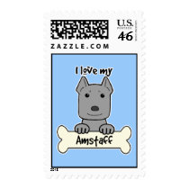I Love My Amstaff Stamps