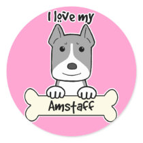 I Love My Amstaff stickers