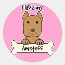 I Love My Amstaff Sticker