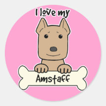 I Love My Amstaff Sticker