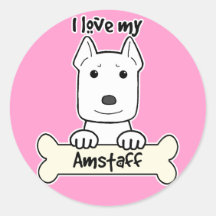 I Love My Amstaff Sticker