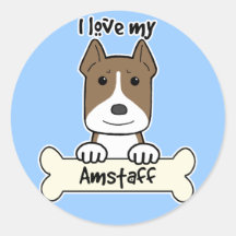 I Love My Amstaff Sticker