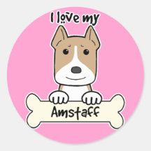 I Love My Amstaff Stickers