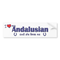 I Love My Andalusian (Female Horse) Bumper Sticker