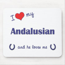 I Love My Andalusian (Male Horse) Mousepads