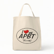I Love My APBT (It's a Dog) Tote Bags