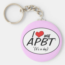 I Love My APBT (It's a Dog) Key Chain