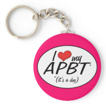 I Love My APBT (It's a Dog) Keychain