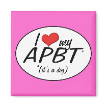 I Love My APBT (It's a Dog) Fridge Magnets