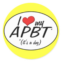 I Love My APBT (It's a Dog) Round Stickers