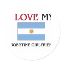 I Love My Argentine Girlfriend Stickers