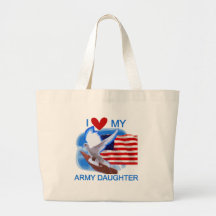 I Love My Army Daughter Tshirts and Gifts Canvas Bag