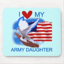 I Love My Army Daughter Tshirts and Gifts Mouse Pads