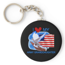 I Love My Army Granddaughter Tshirts and Gifts Keychain