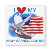I Love My Army Granddaughter Tshirts and Gifts Fridge Magnets