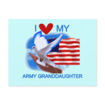 I Love My Army Granddaughter Tshirts and Gifts Postcard