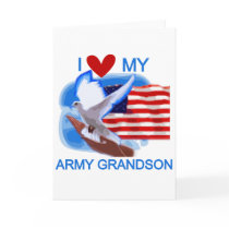 I Love My Army Grandson Tshirts and Gifts Greeting Cards