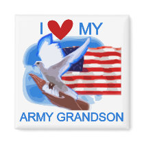 I Love My Army Grandson Tshirts and Gifts Refrigerator Magnet