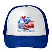 I Love My Army Grandson Tshirts and Gifts Mesh Hat