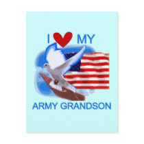 I Love My Army Grandson Tshirts and Gifts Post Cards