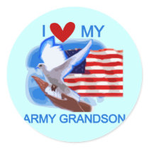I Love My Army Grandson Tshirts and Gifts Stickers