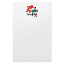 I Love My Aspie Daughter Stationery Paper