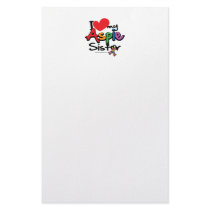 I Love My Aspie Sister Stationery