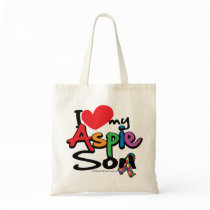 I Love My Aspie Son Canvas Bags