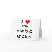 I Love My Aunts & Uncles cards